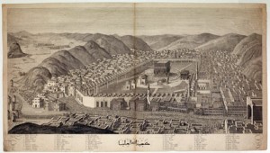 Bird's-eye view of Mecca, 1803, engraving by Carl Ponheimer. Photograph: Copyright The Trustees of the British Museum